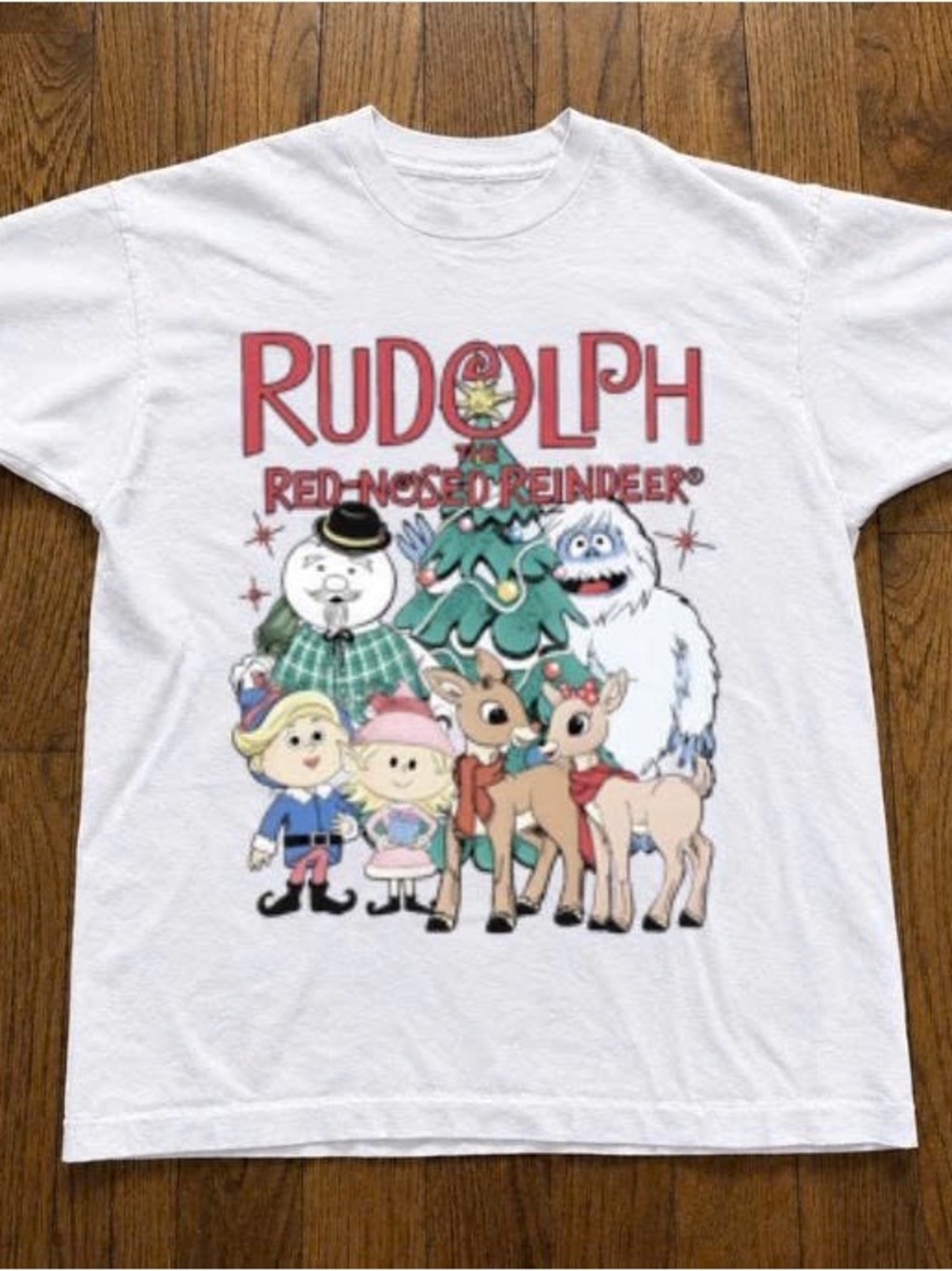 Rudolph Red-Nosed Reindeer White Kids Graphic Tee